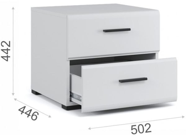 Тумба «Йорк», Белый/белый глянец — изображение 3