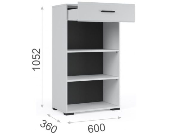 Комод «Йорк» 2дв1ящ, Белый/белый глянец — изображение 3