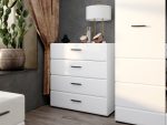 Комод «Йорк» 4ящ, Белый/белый глянец — изображение 4