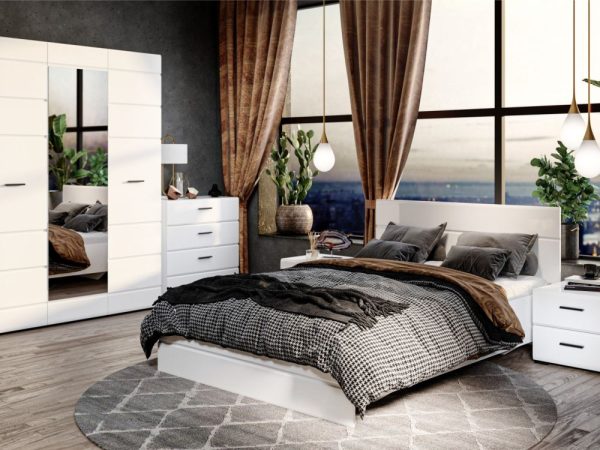 Комод «Йорк» 4ящ, Белый/белый глянец — изображение 5