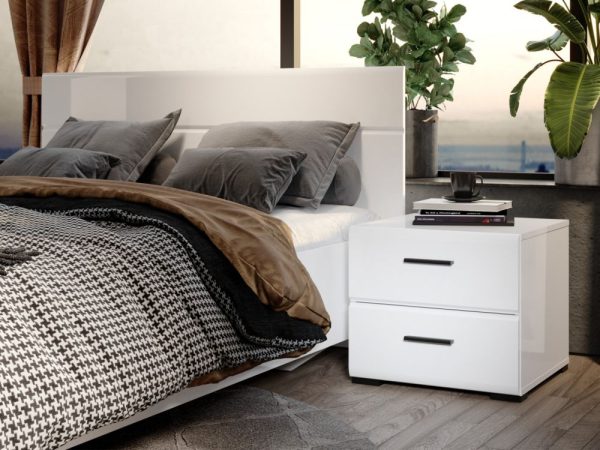 Спальня «Йорк-1», Белый/белый глянец — изображение 5