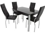 Обеденная группа (Стол Гамбург стекло и 4 стула Чинзано)