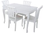 Обеденная группа (Стол Кабриоль GLASS и 4 стула Кабриоль жесткий)