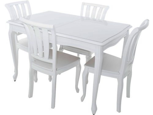 Обеденная группа (Стол Кабриоль GLASS и 4 стула Кабриоль жесткий)