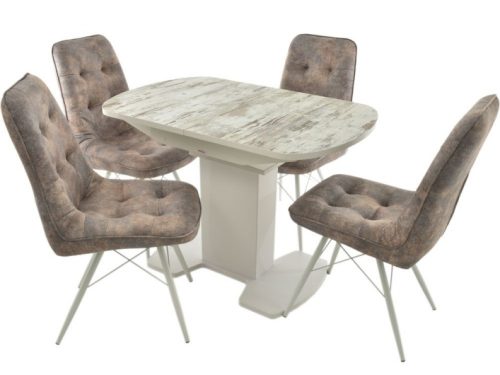 Обеденная группа (Стол Корсика Дерево светлое и 4 стула Бордо)