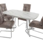 Обеденная группа (Стол Милан ПМ пластик и 4 стула Лофт)