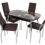 Обеденная группа (Стол Ривьера СВ фотопечать Кофе 22 и 4 стула Асти)