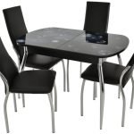 Обеденная группа (Стол Ривьера СВ фотопечать Текстура 9 и 4 стула Асти)