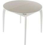 Стол «Ривьера» круг стекло капучино