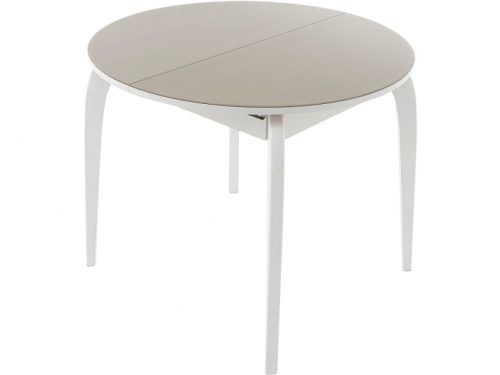 Стол «Ривьера» круг стекло капучино