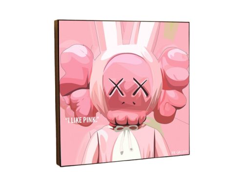 Постер на деревянной основе Игрушка Kaws Pink