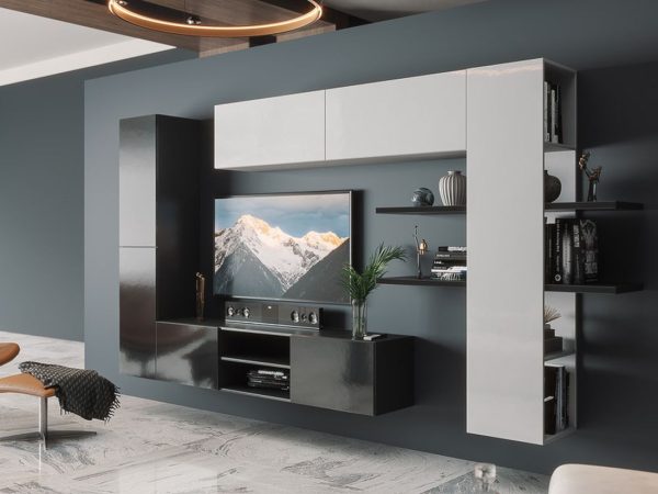 белый/черный/белый глянец