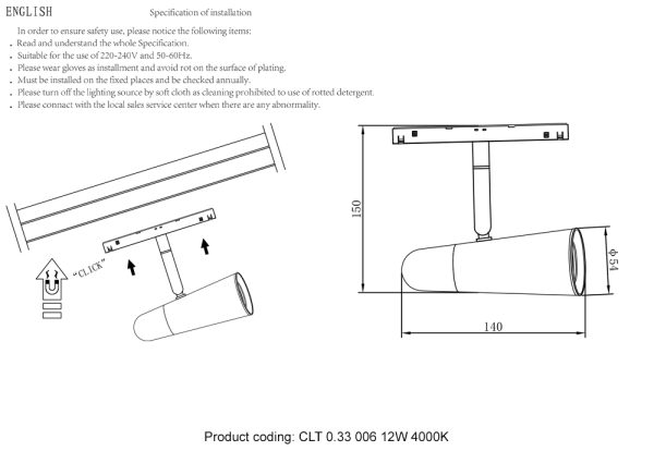 Светильник трековый магнитный Crystal Lux CLT 0.33 006 12W BL-CH 4000K — изображение 3