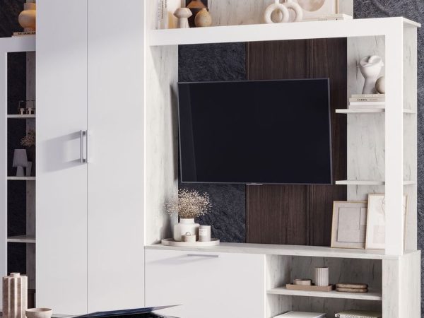 Nevada_Kraft-belyy-Snou_03_006_m Стенка «Невада», МДФ Софт вайт/ Дуб Крафт белый — изображение 3