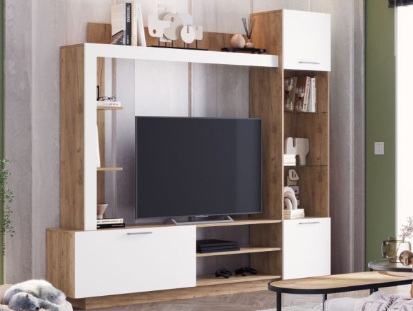 Стенка «Онтарио», Софт вайт/Дуб крафт золотой — изображение 3