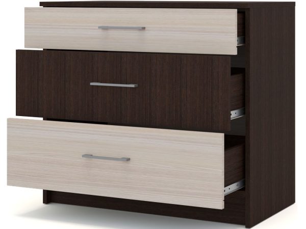 Комод «Алёна» 3ящ, Венге/Дуб молочный — изображение 3