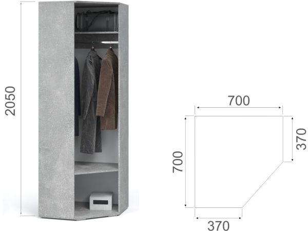 Viola_-shkaf-uglovoy_-atele-svetlyy_1 Шкаф «Виола» 70, Ателье светлый/белый — изображение 3