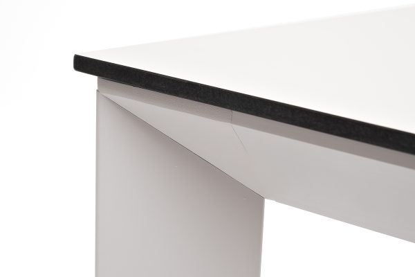 "Венето" обеденный стол из HPL 90х90см, цвет молочный, каркас белый — изображение 4