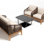 "Канны" лаунж-зона 4-местная из роупа со столом "Гранада" (серый гранит)