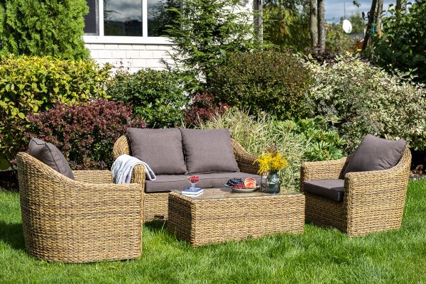 "Кон Панна" столик журнальный из искусственного ротанга (гиацинт), цвет соломенный — изображение 5