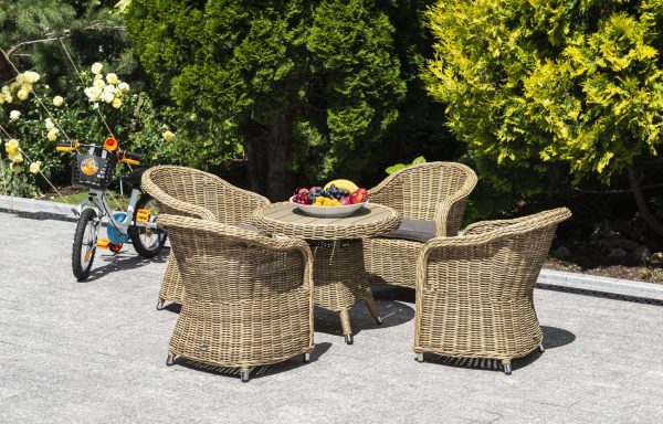 "Равенна" кофейный стол из искусственного ротанга, цвет соломенный — изображение 5