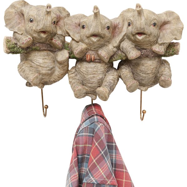 Вешалка настенная Elephants, коллекция "Слоны" 30*21*11, Полирезин, Серый — изображение 5