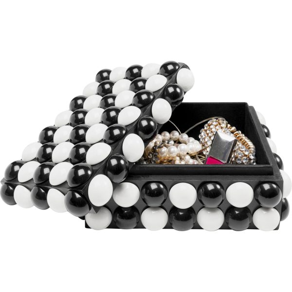 KARE-54390-master-b-1400x1400 Шкатулка Polka Dot, коллекция "Узор в горошек" 21*9*16, Полирезин, Черный — изображение 5