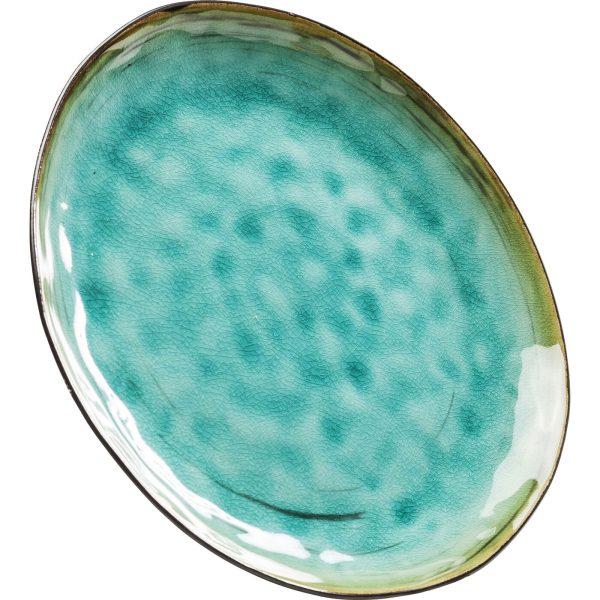 Тарелка Crackle, коллекция "Трещинки" 27*3*27, Керамика, Бирюзовый — изображение 5