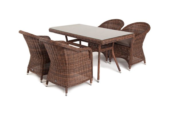 "Латте–140 R" обеденная группа плетеная, цвет коричневый — изображение 3