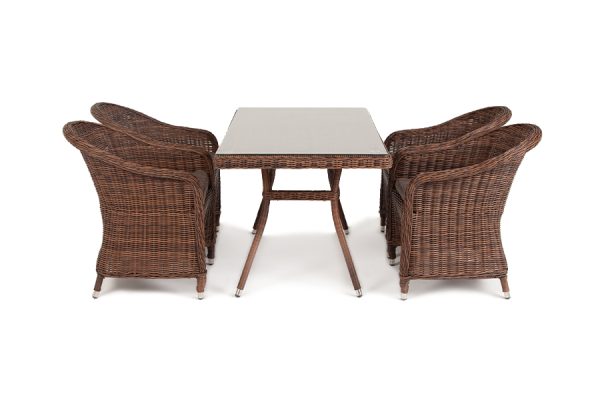 "Латте–140 R" обеденная группа плетеная, цвет коричневый — изображение 4
