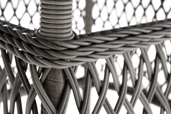 "Эспрессо" плетеный круглый стол, диаметр 118 см, цвет графит — изображение 4