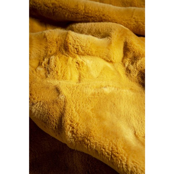 Плед Fur, коллекция "Мех" 140*3*200, Полиэстер, Желтый — изображение 5