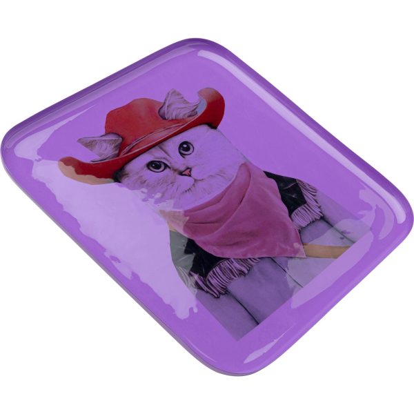 Поднос Cat, коллекция "Кошка" 27*1*27, Сталь, Сиреневый — изображение 5