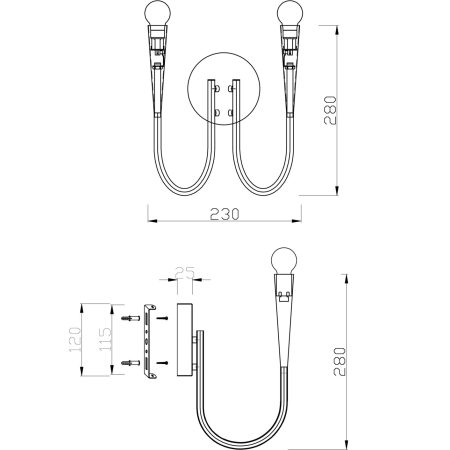 Настенный светильник (бра) Freya FR5253WL-02N