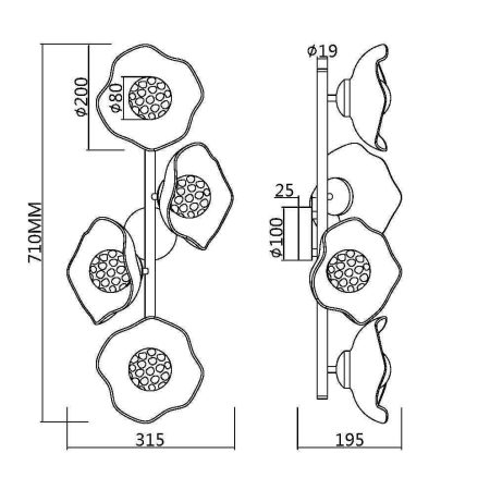 Настенный светильник (бра) Maytoni MOD207WL-04BS