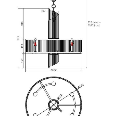 Подвесной светильник Maytoni MOD174PL-06G