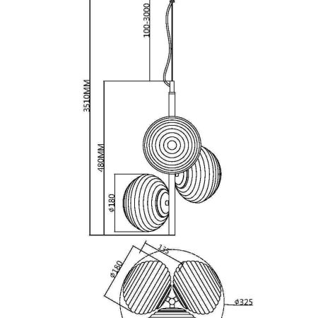 Подвесной светильник Maytoni MOD268PL-03G