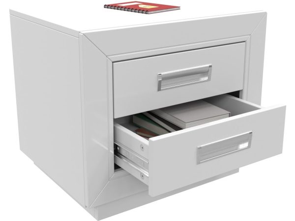 Тумба «Эстель 2Я» КМК 0738.8-01, Белый/ Белый глянец — изображение 3