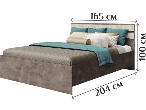 Кровать «Лондон 1600» КМК 0467.19, Оникс/Бетон пайн светлый — изображение 3