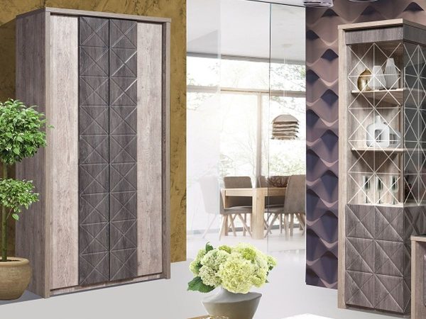 Шкаф «Монако» KMK 0673.20, Сосна натуральная/Дуб шале графит — изображение 3