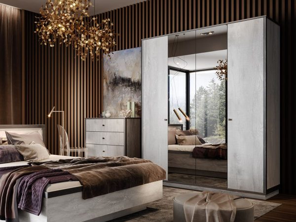 Спальня «Тиффани», Бетон пайн светлый/ дуб шале графит — изображение 3