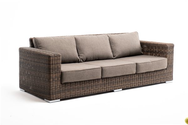 "Боно" диван из искусственного ротанга трехместный, цвет коричневый — изображение 3