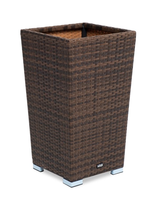 "Капучино" кашпо для цветов плетеное из искусственного ротанга, цвет коричневый — изображение 3