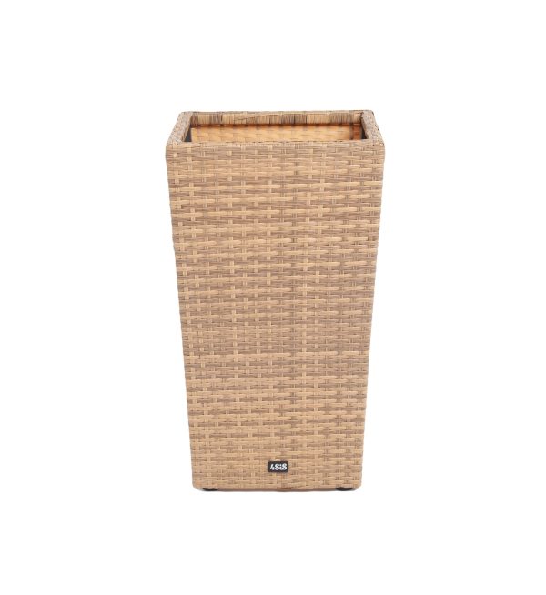 Капучино-кашпо-для-цветов-плетеное-из-искусственного-ротанга-цвет-соломенный-4 "Капучино" кашпо для цветов плетеное из искусственного ротанга, цвет соломенный — изображение 5