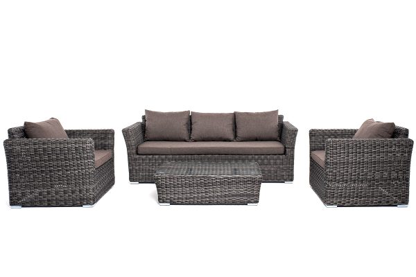 "Капучино" лаунж-зона из искусственного ротанга, цвет графит — изображение 3