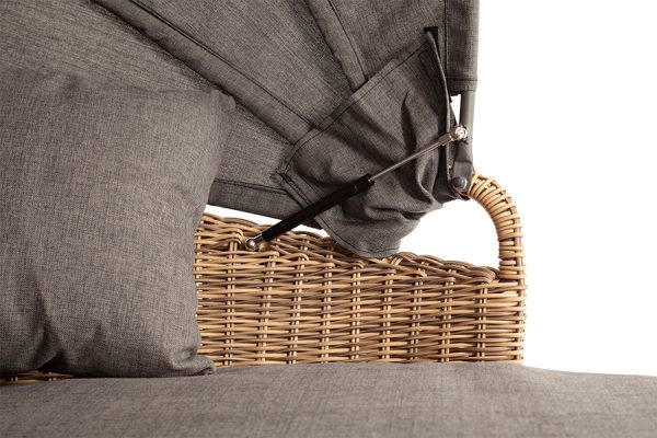 "Стильяно" плетеная кровать круглая, цвет соломенный — изображение 4