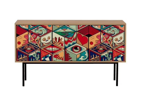 Тумба малая Boho Color дуб корбридж, с принтом — изображение 2