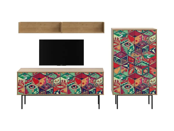 321d80cb3d67a49cba716c8210c262d6 Композиция Boho Color 6 дуб корбридж, с принтом — изображение 2