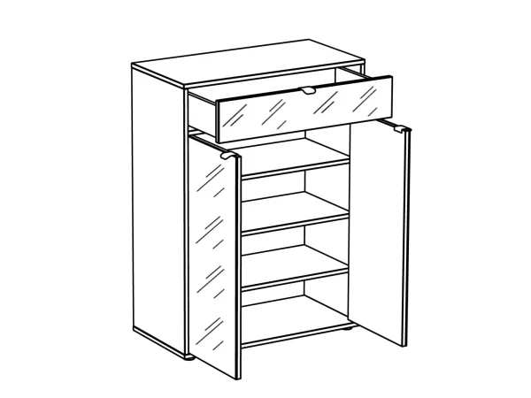 Комод с ящиком и дверцами Latte белый — изображение 2