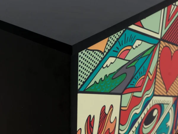 917ff4cda993b2cfea44436b6f5e3e3b Тумба Boho Color большая черный, с принтом — изображение 3